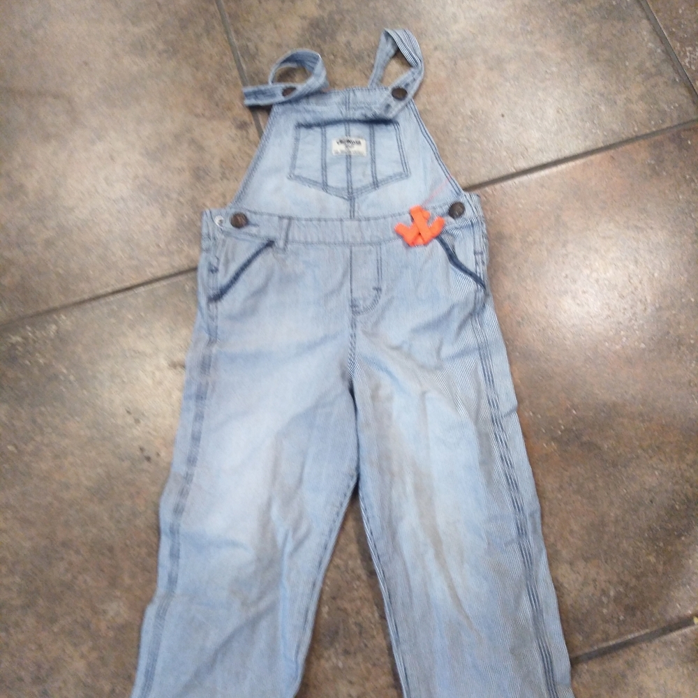 Osh gosh overalls blue pinstripe 3t